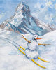 poster for Jan Kiefer “Skiing Snowman”