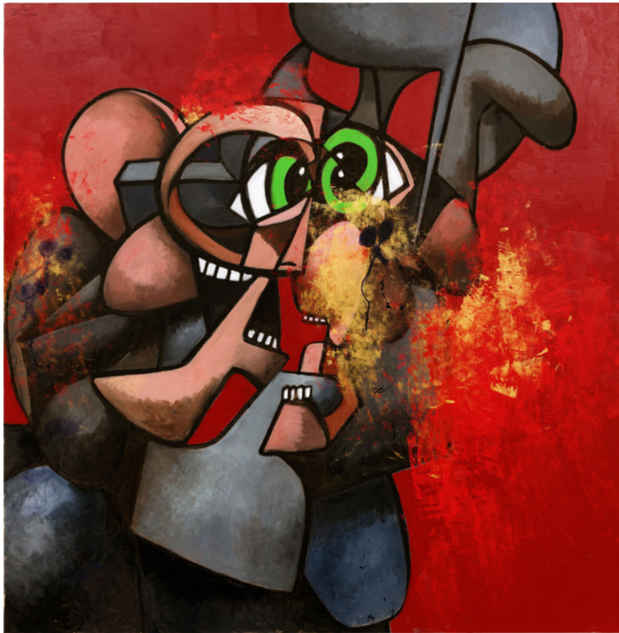 poster for George Condo “Internal Riot”