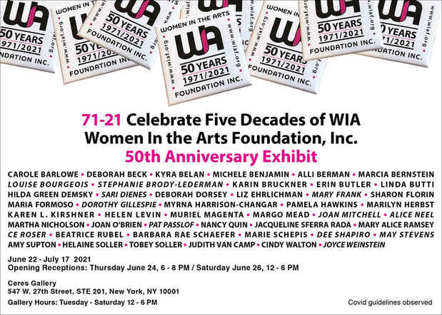 poster for “Women in the Arts Foundation, Inc. 71-21: Celebrate Five Decades of WIA 50th Anniversary Exhibit”