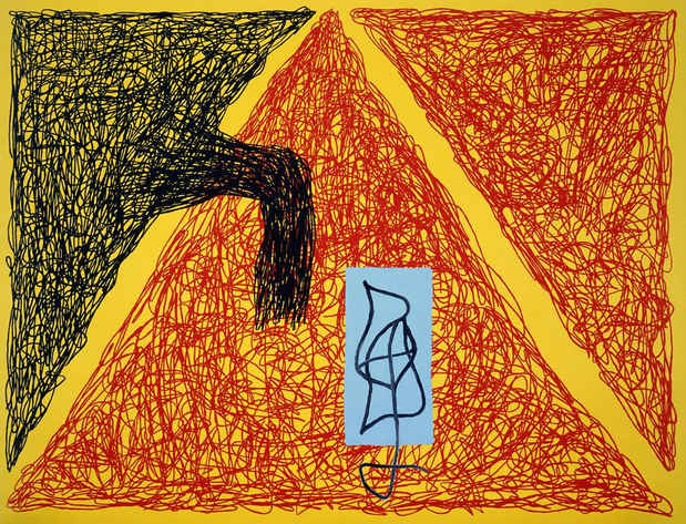 poster for Jonathan Lasker “Born Yesterday: Drawing in Painting, 1987-2020”